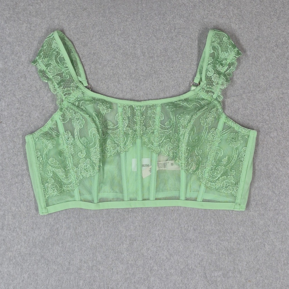 Victoria's Secret Women Bra 2XL Green Dream Angels Bralette Underwired Lace NWT